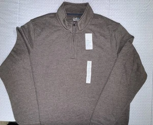 Croft & Barrow Men's Extra Soft Fleece 1/4 Zip Neck Sweater Brown XL Pullover - Picture 1 of 6