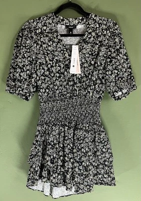 NWT AQUA Bloomingdale’s Exclusive Floral Mini Dress Size Medium Msrp $98 - Image 1 of 4