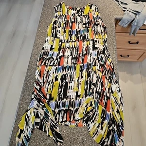 Roaman's Woman's Sleeveless Maxi Dress Sz 24W Wild Pretty Print Rayon Light EUC - Picture 1 of 14