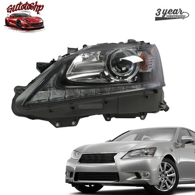LED DRL HID Headlights Left Right Side For 2013-2015 Lexus GS350 GS450h w/o AFS - Image 1 of 4