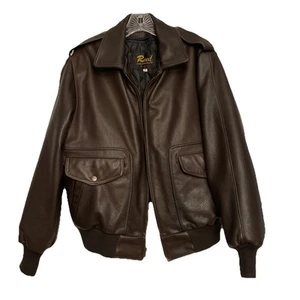 Vintage Reed Sportswear Soft Leather Bomber Jacket Mens SMALL Brown USA Lined VG - Picture 1 of 9