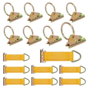 E Track Tie Down Accessories, Heavy Duty Steel 8 O-Ring Anchors and 8 Rope Ti - Picture 1 of 6