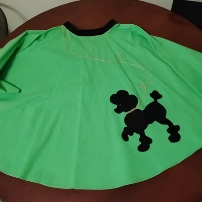 Handmade Linen Poodle Skirt Women's Green Costume Halloween Waist 26" X-Small - Image 1 of 4