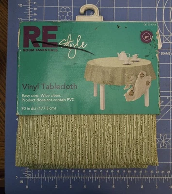 Room Essentials 70-inch round vinyl tablecloth. NOS - Image 1 of 2