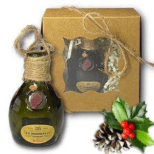 J.G. Monnet & Co. Cognac Artisan Vintage Glass Miniature Bottle Unique Ornament - Picture 1 of 7