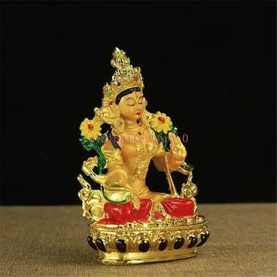 Estatuilla budista de aleación de 6" pintada a mano Bodhisattva blanca Tara Buda estatua Foto 1 de 4