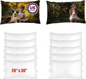 10Pcs 20"x30" Sublimation Blank Pillow Cover Soft Pillowcase White Cushion Cover - Picture 1 of 23