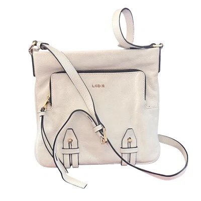 Bolso Bandolera Organizador de Cuero Lodis Blanco Amado 9.5x10" Foto 1 de 4
