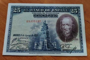 España Billete 25 Pesetas Calderón 1928 Pick 74 .S/C (ORIGINAL) ES EL DE LAS FOT - Imagen 1 de 2