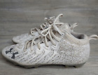 Under Armour Spotlight Cleat Mens 11 White Lace Up Football Low Top 3022667 100
