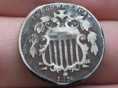 1876 Shield Nickel 5 Cent Piece- Fine Details - Image 1 of 4