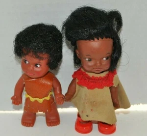 lot of 2 Native American small DOLLS 1960s - Picture 1 of 2