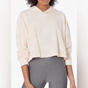 NWT PUMA Plus Size Women’s Logo Amplified Lightweight Crop Hoodie Cloud Pink 1XL - Picture 1 of 7