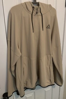 NEW Men’s Reebok Tan / Humus Full Zip Equip Hybrid Jacket w/ Hood Size 3XL - Image 1 of 4