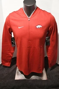 NIKE ARKANSAS RAZORBACKS RED Coaches Sideline performance 1/4 zip Men's Size S-L - Picture 1 of 9