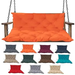 Porch Swing Cushions with Backrest, 2-3 Seater Waterproof Bench Pad Cushions,... - Picture 1 of 7