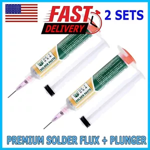 2PCS 10cc Syringe Liquid Flux Soldering Paste Welding Tool 183C Tin Solder Paste - Picture 1 of 7