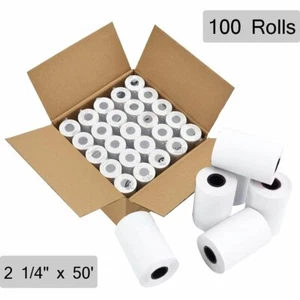 100 Rolls 2 1/4" x 50' Thermal Credit Card Cash Register Paper INGENICO iCT250 - Picture 1 of 3