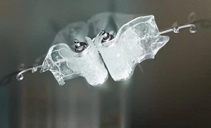 Plafoniera da soffitto classica in metallo e vetro trasparente argento  - Imagen 1 de 1