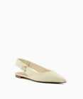 Dune London Womens Neutral Leather Flat Slingback Shoes Size EU 41 UK 8