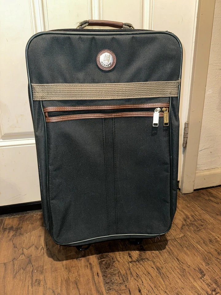 Rare Olympia Elegance Travel Plus Suitcase Carry on 18X13X9 with wheels Green  - Image 1 of 4