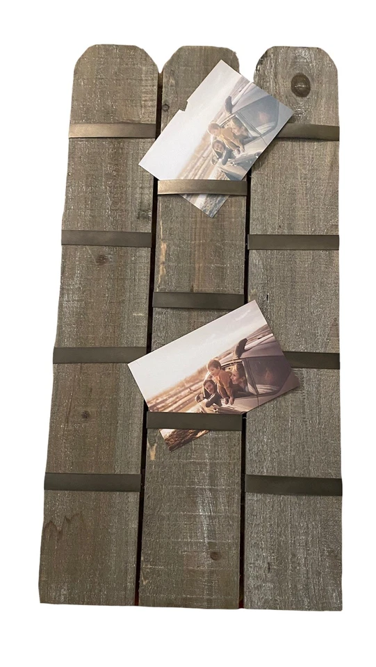 Belle Maison Wood Plank Memo Board Photo Frame Shabby Chic Farmhouse Rustic Gift - Image 1 of 1