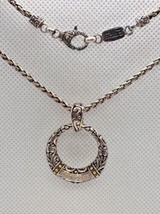 EFFY® Diamond Filigree Circle 18" Pendant Necklace, 7/8 cttw, 18kt Gold & Silver - Picture 1 of 10