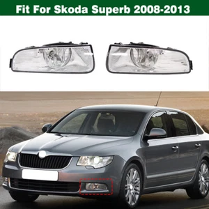 Pair Front Bumper Fog Light Driving Lamp Bulb Halogen For Skoda Superb 2008-2013 - Picture 1 of 10