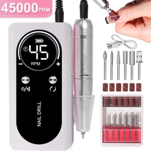 45000RPM Electric Cordless Nail Drill Machine E File Manicure LED Art Drill Kits - Picture 1 of 16