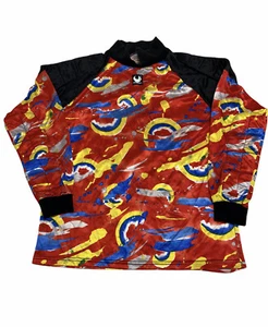 Vintage 90s UHL sport goalie soccer jersey long sleeve Bright Crazy large USA - Picture 1 of 8