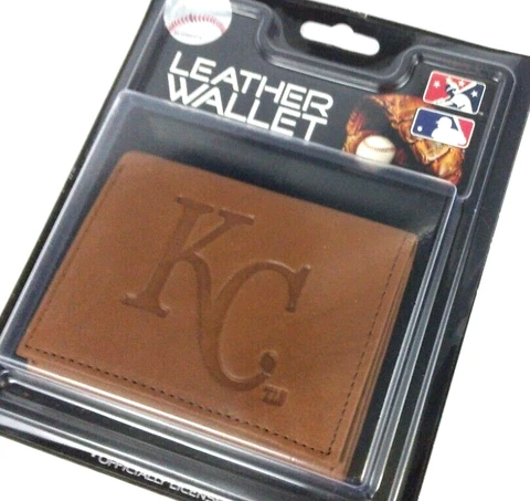 Genuine KANSAS CITY ROYALS MLB Sports Baseball KC Trifold Leather Wallet Cover