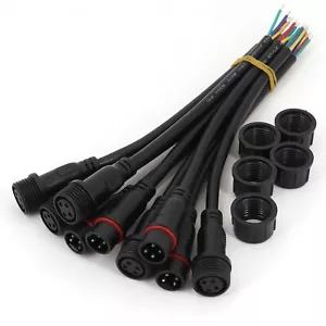 5 Paia Strisce LED IP65 Nero Impermeabile 4Pin 20AWG 20cm Connettore Cavo - Foto 1 di 5