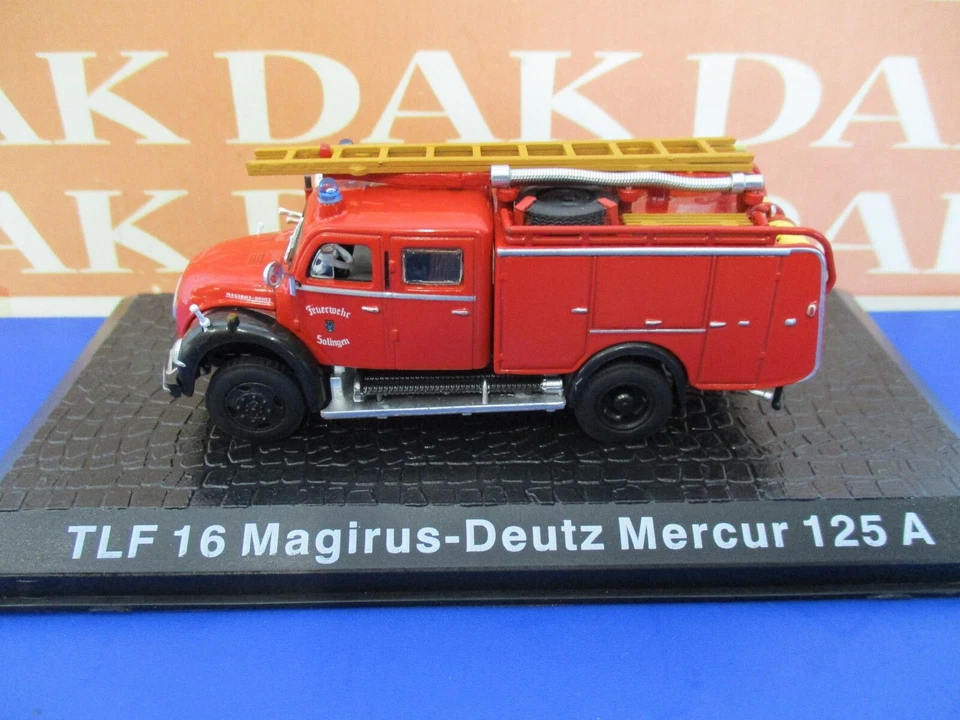 Die cast 1/72 Modellino Camion Pompieri Truck TLF 16 Magirus-Deutz Mercur 125 A - Immagine 1 di 1