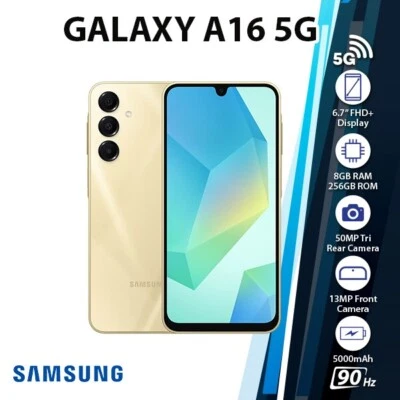 Samsung Galaxy A16 5G Android Cell Phone(Gold/8GB+256GB/Dual SIM/Unlocked) - Image 1 of 4