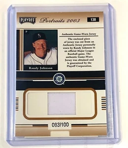 Randy Johnson 2003 Playoff Portraits Jersey Reliquia Muestra SP #'d/100 Envío y devolución gratuitos - Imagen 1 de 2