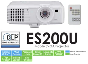 Proyector Mitsubishi ES200U DLP Svga + Mando + lámpara nueva MUY BUEN ESTADO - Imagen 1 de 5