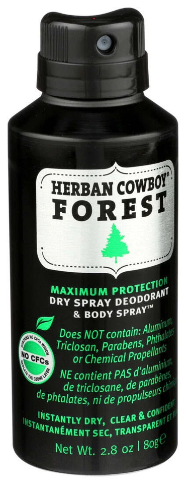 Herban Cowboy Forest Máxima Protección Desodorante Seco Spray 2.8 OZ Foto 1 de 1