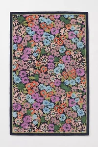 Vibrant Floral Garden Wool Rug Hand-Tufted Artistic Home Decor Accent Luxury - Picture 1 of 2