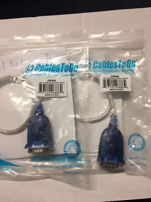 2 Pc-C2G Model 26886 1.5 ft. USB to DB9 Serial RS232 Adapter Cable - Image 1 of 3
