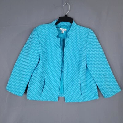 Blazer para mujer Kim Rogers frente abierto manga larga bolsillos azul talla 8 Foto 1 de 4