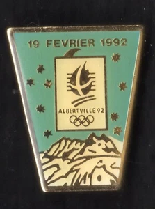 ALBERTVILLE 1992 OLYMPICS. COUNTDOWN PIN. 19 FEBRUARY 1992. 1 PIN FROM A PUZZLE - Picture 1 of 2