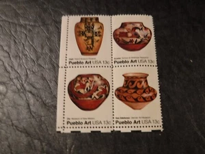Set of 4 Pueblo Art 13 cent USA stamps - unused - Picture 1 of 4