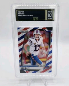 Josh Allen 2024 Prizm Red White & Blue Prizm #28 Bills GMA Graded GEM Mint 10 - Bild 1 von 2