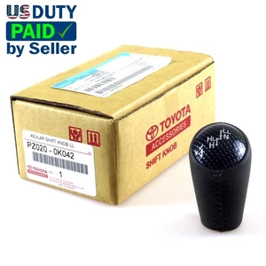 GENUINE LEATHER GEAR SHIFT KNOB NEW TOYOTA HILUX VIGO KUN26 MK6 SR5 4x4 FORTUNER - Picture 1 of 6