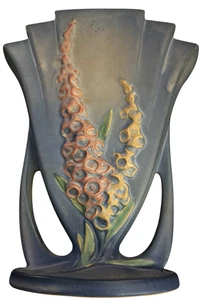 Jarrón abanico Roseville Pottery Foxglove - circa 1942-43 - #47-8 - Imagen 1 de 6
