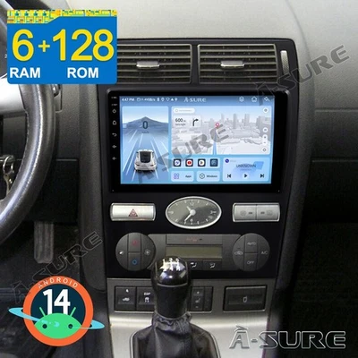 6+128GB Android 14 Autoradio Für Ford Mondeo 2004-2007 Manuelle AC Navi Carplay - Bild 1 von 4