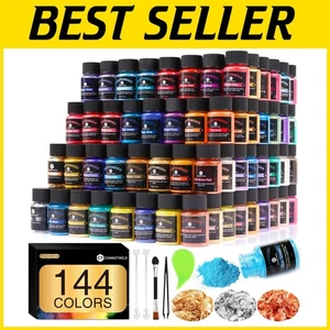 Pearlescent Mica Powder Set - 144 Colors, Perfect for Nail Polish, Soap & More - Picture 1 of 10