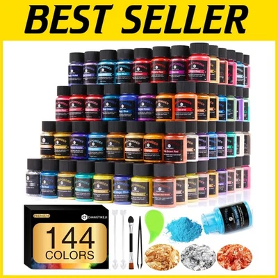 Pearlescent Mica Powder Set - 144 Colors, Perfect for Nail Polish, Soap & More - Image 1 of 4