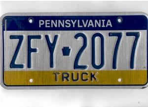 PENNSYLVANIA license plate "ZFY 2077" - Picture 1 of 1