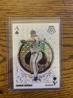 2022 Panini Mosaic Aces Silver Prizm Card of Corbin Burnes - Brewers - Image 1 of 2